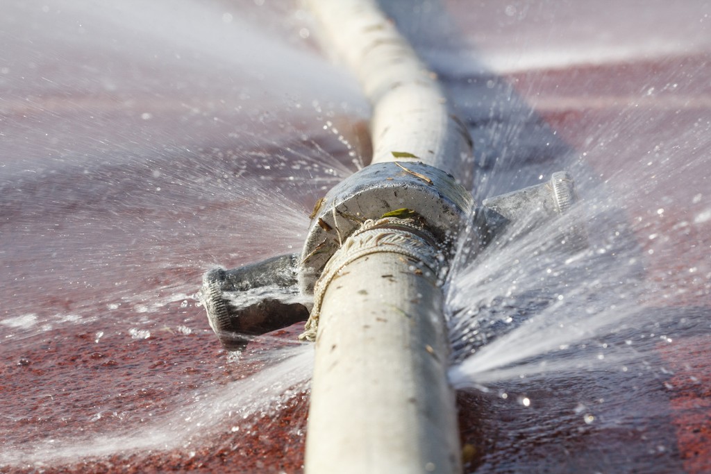 Pipe floods from burst water main in Bathgate is disrupting businesses and households again.
